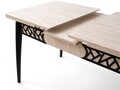 Masa extensibila, Hanah Home, Mira, PAL, Travertin / Negru
