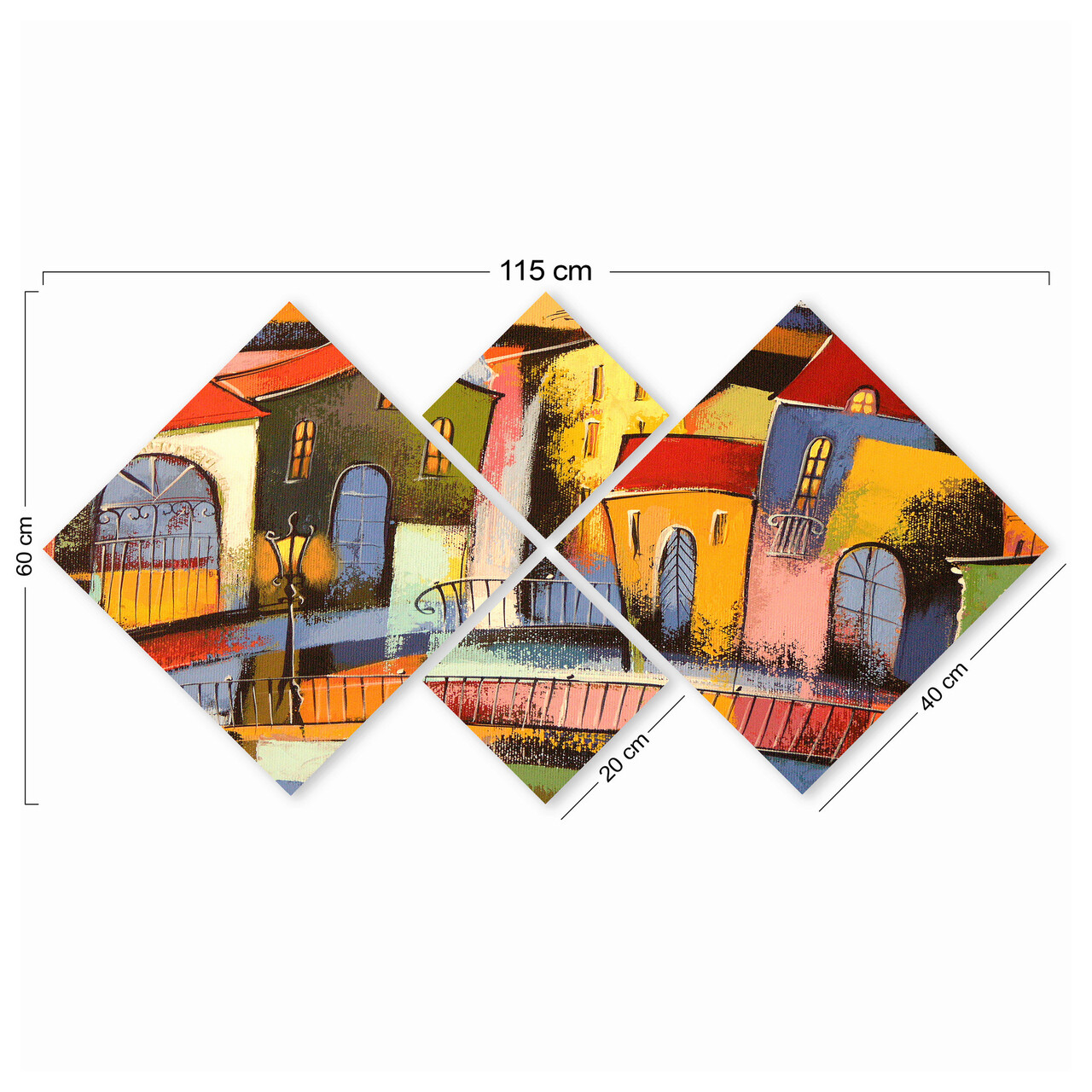 Set 4 tablouri decorative, 4MDF1042732249, MDF, Imprimat UV, Multicolor