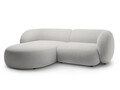 Coltar stanga 2 locuri, Kate, Micadoni, 255x176x76 cm, catifea, gri deschis