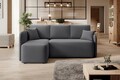 Coltar extensibil stanga 3 locuri ELTAP, Hadson, 206x150x89 cm, lemn/poliester, gri inchis