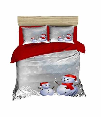 Poza Lenjerie de pat dubla Xmas-438, Pearl Home, 3 piese, amestec bumbac, multicolor