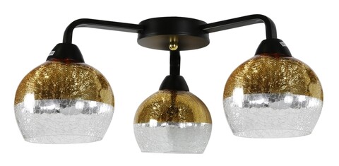Lustra Cromina, Candellux, 55 x 20 cm, 3 x E27, 60W, negru/auriu