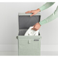 Cos de rufe stivuibil, Brabantia, Linn, 35 L, 37x32x44.5 cm, textil, verde