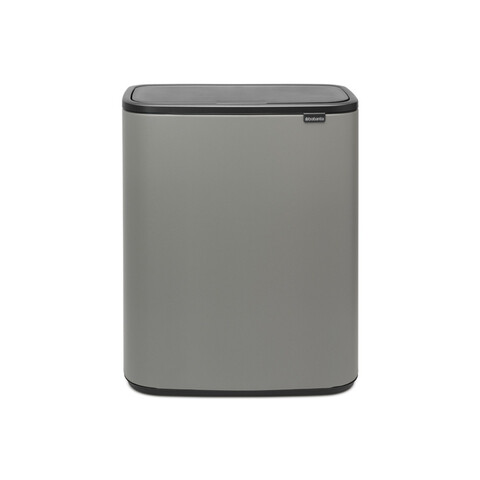 Cos de gunoi cu soft touch, Brabantia, Bo Touch Mineral, 60 L, 31.2x54.5x65.6 cm, otel, gri