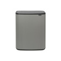 Cos de gunoi cu soft touch, Brabantia, Bo Touch Mineral, 60 L, 31.2x54.5x65.6 cm, otel, gri