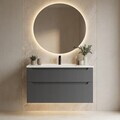Dulap de baie cu chiuvetă, Hanah Home, Messina 100 v2, Antracit mat