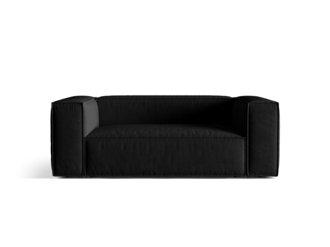Canapea 2 locuri, Nuria-88, Micadoni Home, 170x110x72 cm, catifea, negru