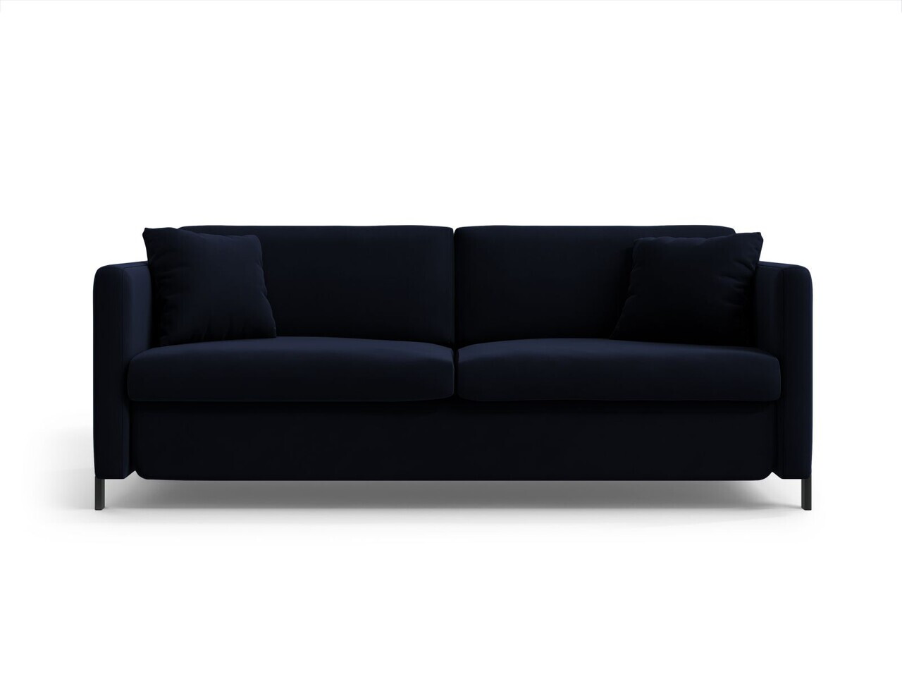 Canapea extensibila 2 locuri, Gloria, Micadoni Home, 186x102x88 cm, catifea, albastru regal