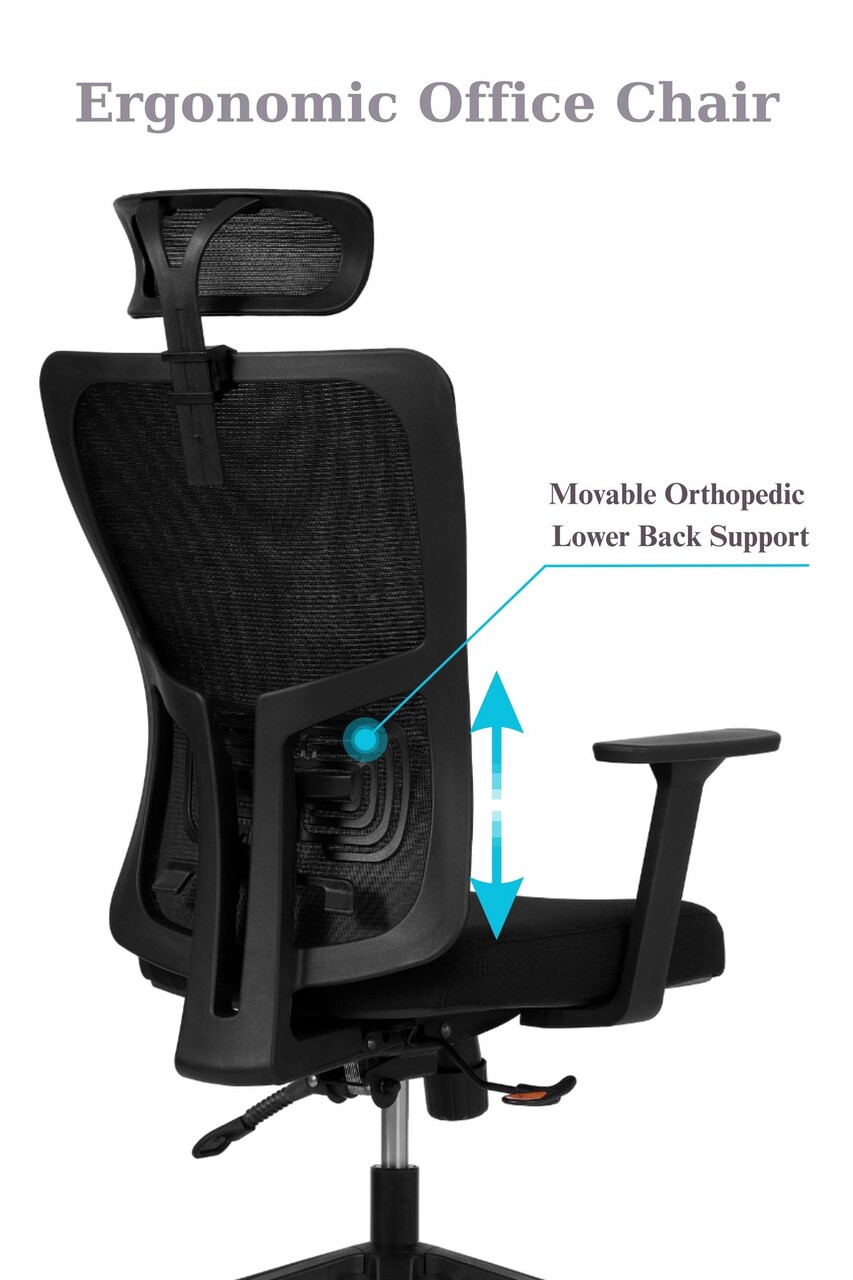 Scaun de birou, Hanah Home, Lumbar 126, 61x126x68 cm, Plastic, Negru - view 7