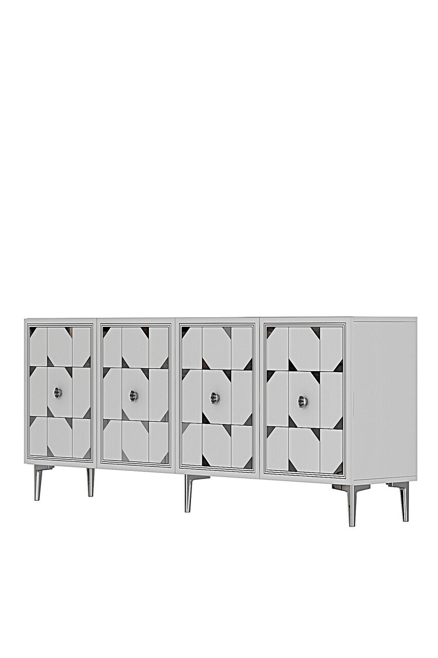 Consola, Hanah Home, Moka 180, 180x75x32 cm, Alb / Argintiu — imaginea 4
