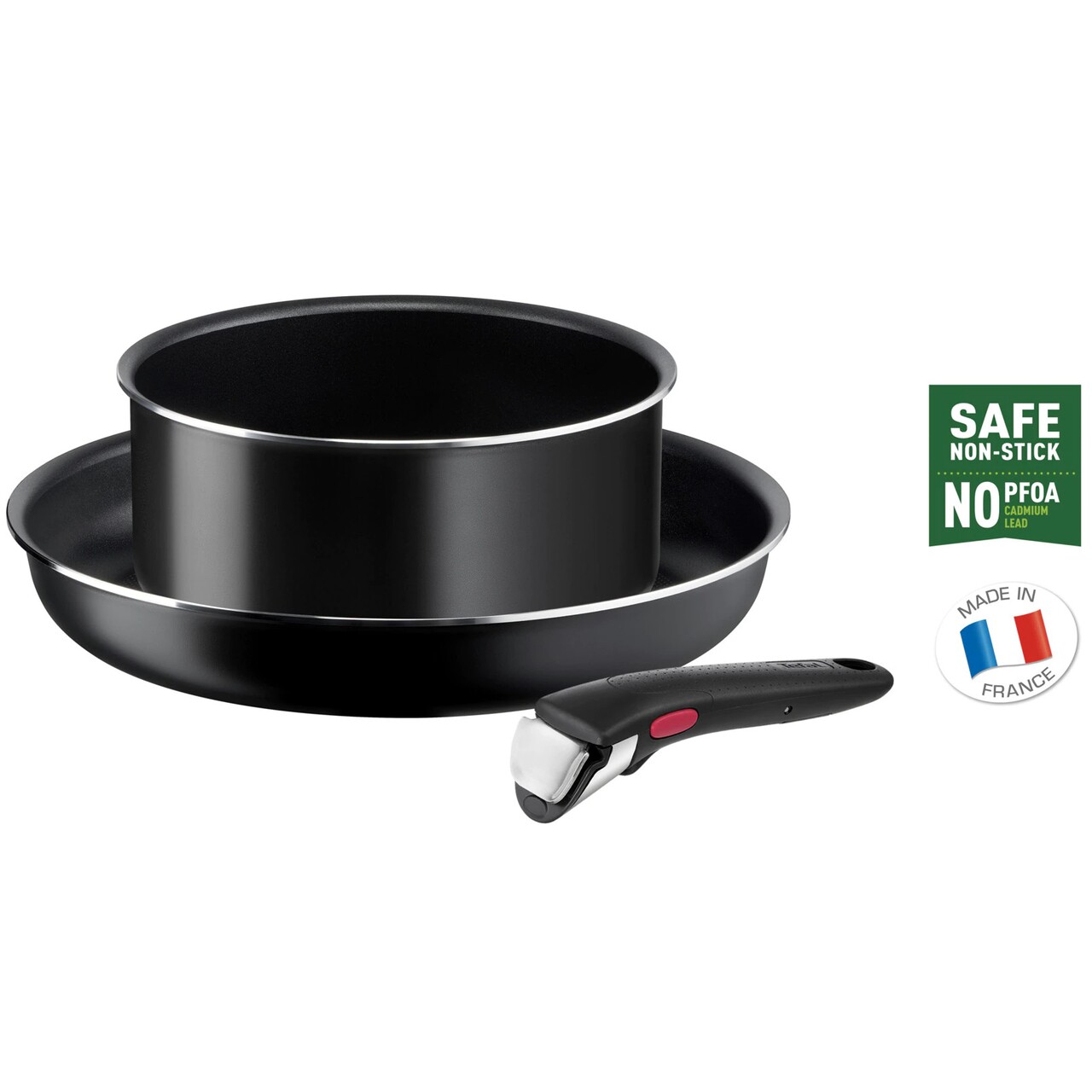 Set 3 piese pentru gatit, Tefal, Ingenio Easy Cook & Clean Beginner, aluminiu - 1 | YEO