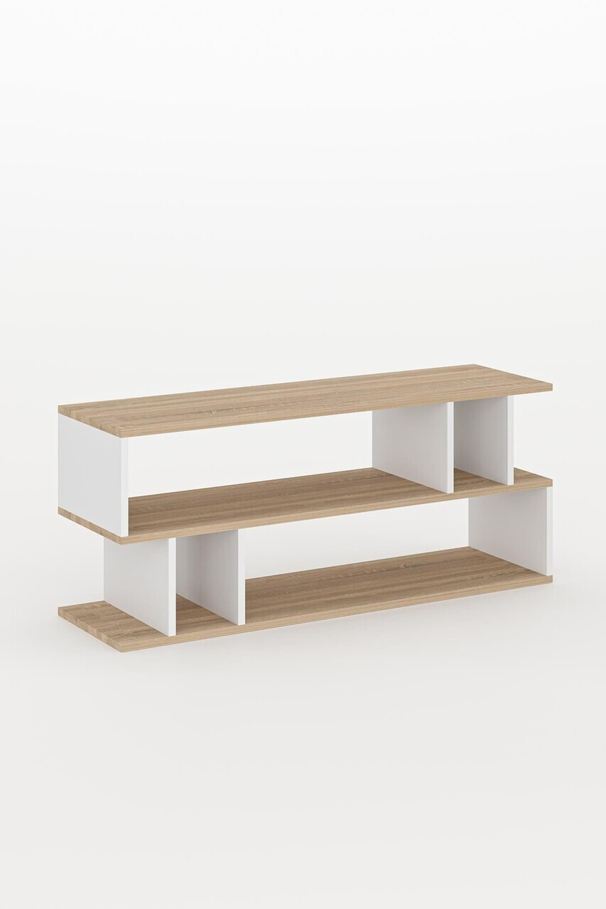 Comoda TV, Hanah Home, Selya, 120x50x35 cm, PAL, Stejar Sonomo / Alb — imaginea 3