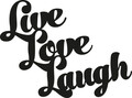 Decoratiune de perete, Live Love Laugh, Metal, Dimensiune: 52 x 38 cm, Negru