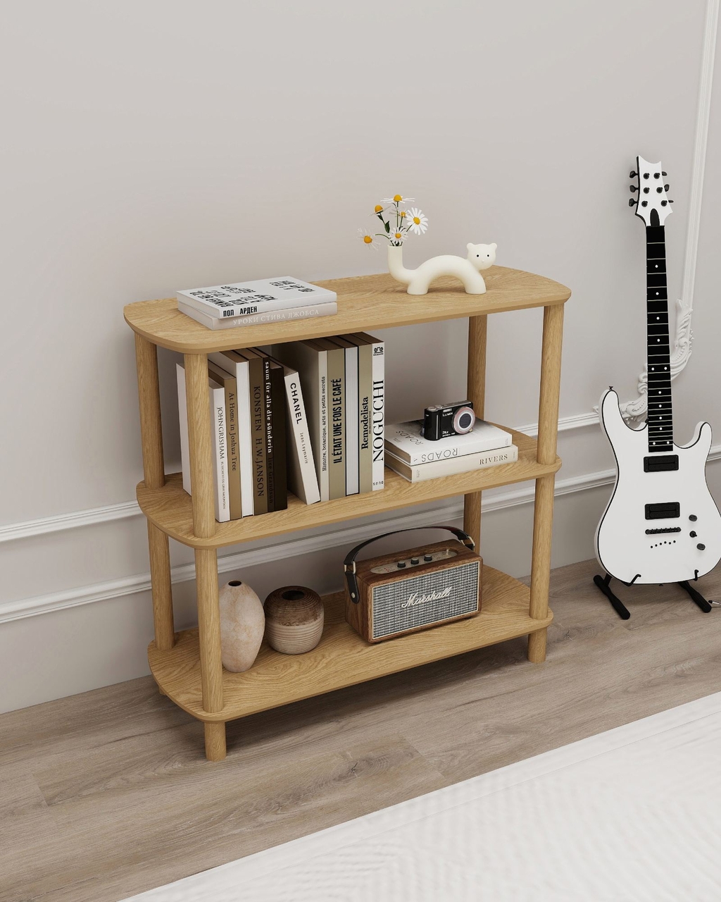 Corp biblioteca, Hanah Home, Rosa 3, 80x79x30 cm, Stejar - view 4