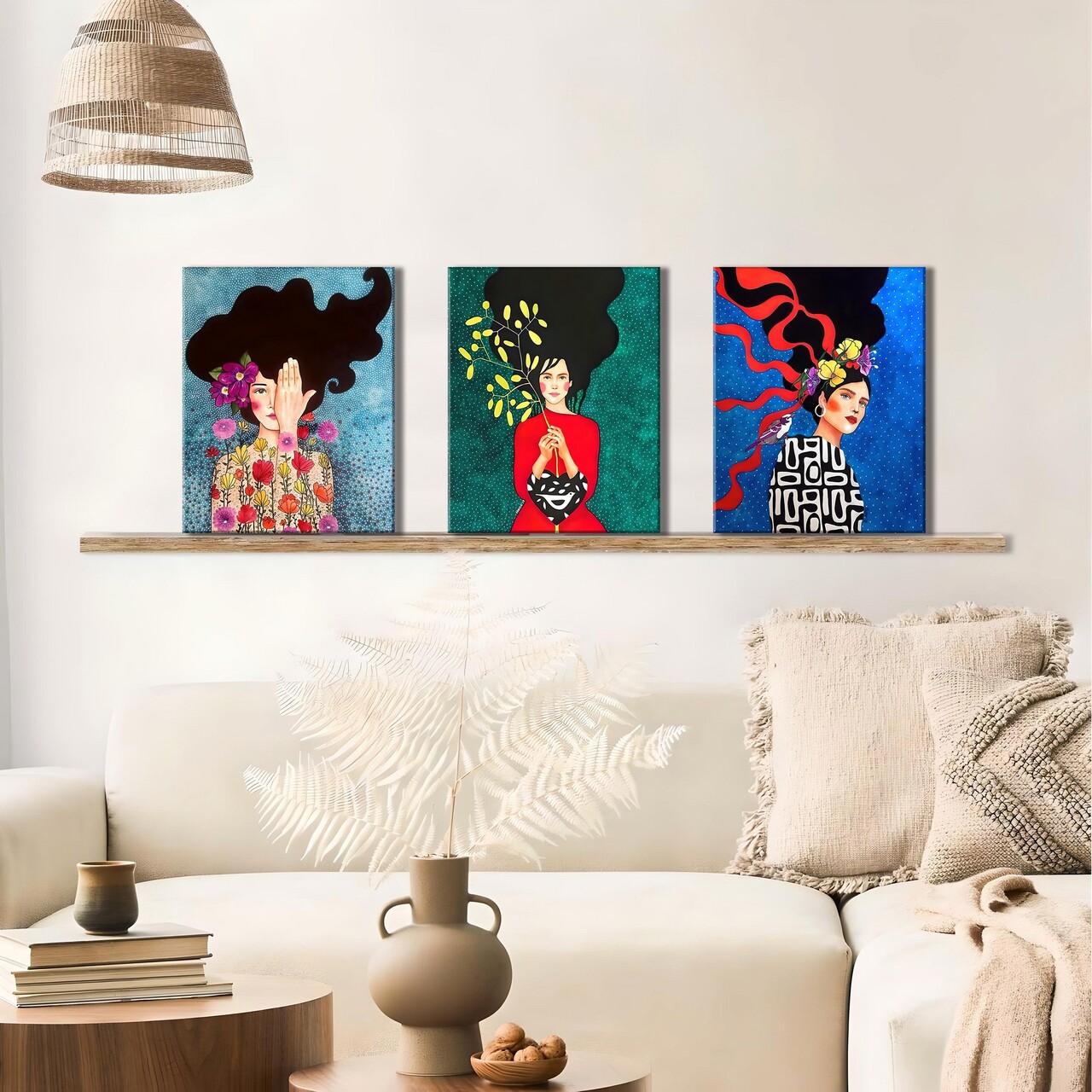 Set 3 tablouri decorative UDC10 Canvas imprimat Multicolor