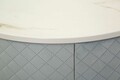 Masa de toaleta cu taburet / masuta dressing Vellit, Mauro Ferretti, 52x70 cm, lemn de pin/MDF/metal, albastru deschis