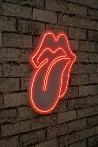 Decoratiune luminoasa led, the rolling stones, benzi flexibile de neon, dc 12 v, rosu
