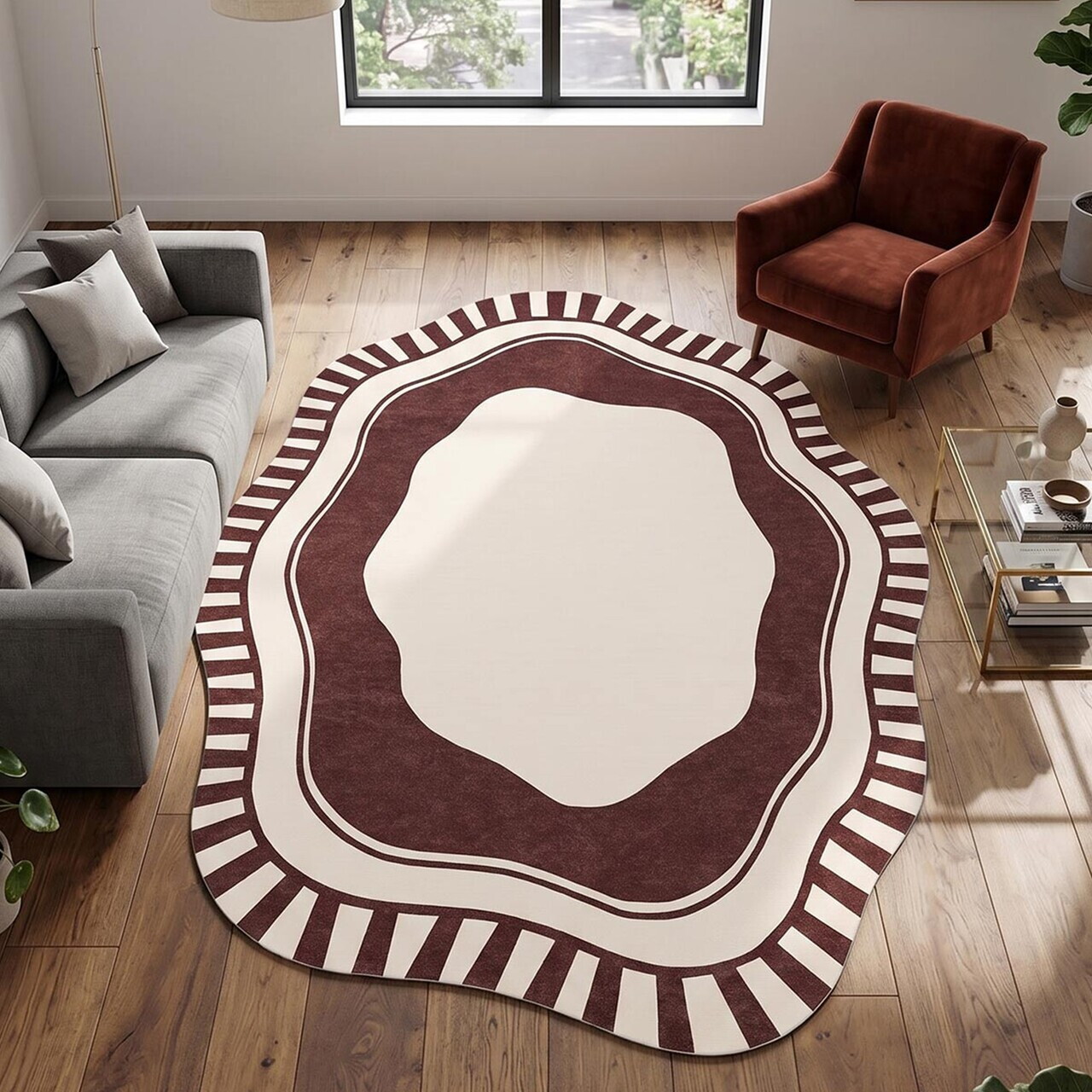 Covor, Fr408, 100x300 cm, Bordo — imaginea 2