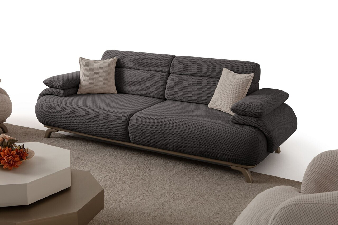 Canapea 3 locuri, Atelier del Sofa, 752EST1136, Lemn de carpen/PAL melaminat, Antracit - view 7