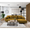 Coltar extensibil dreapta 4 locuri ELTAP, RT-45NU, Dalia, 289x190x95 cm, lemn/poliester, mustar