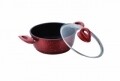 Cratita cu capac, Vanora, non-stick, 2.5L, Pietra Rosa, aluminiu
