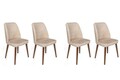 Set scaune 4 piese, Nmobb, Dallas-550 V4, Metal, Bej / Nuc