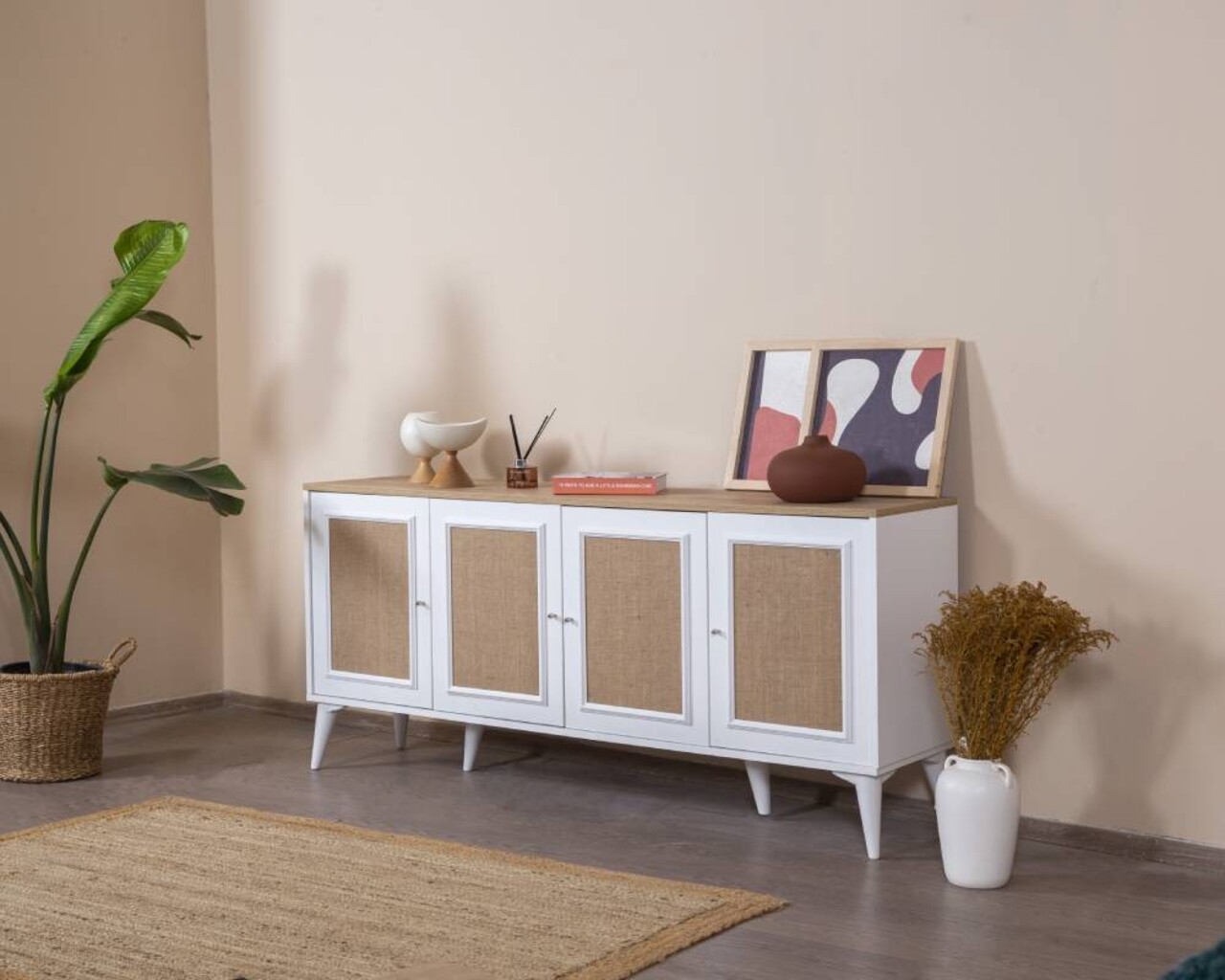 Consola, Wolina, Mount, 80x180x41 cm, Stejar alb - 1 | YEO