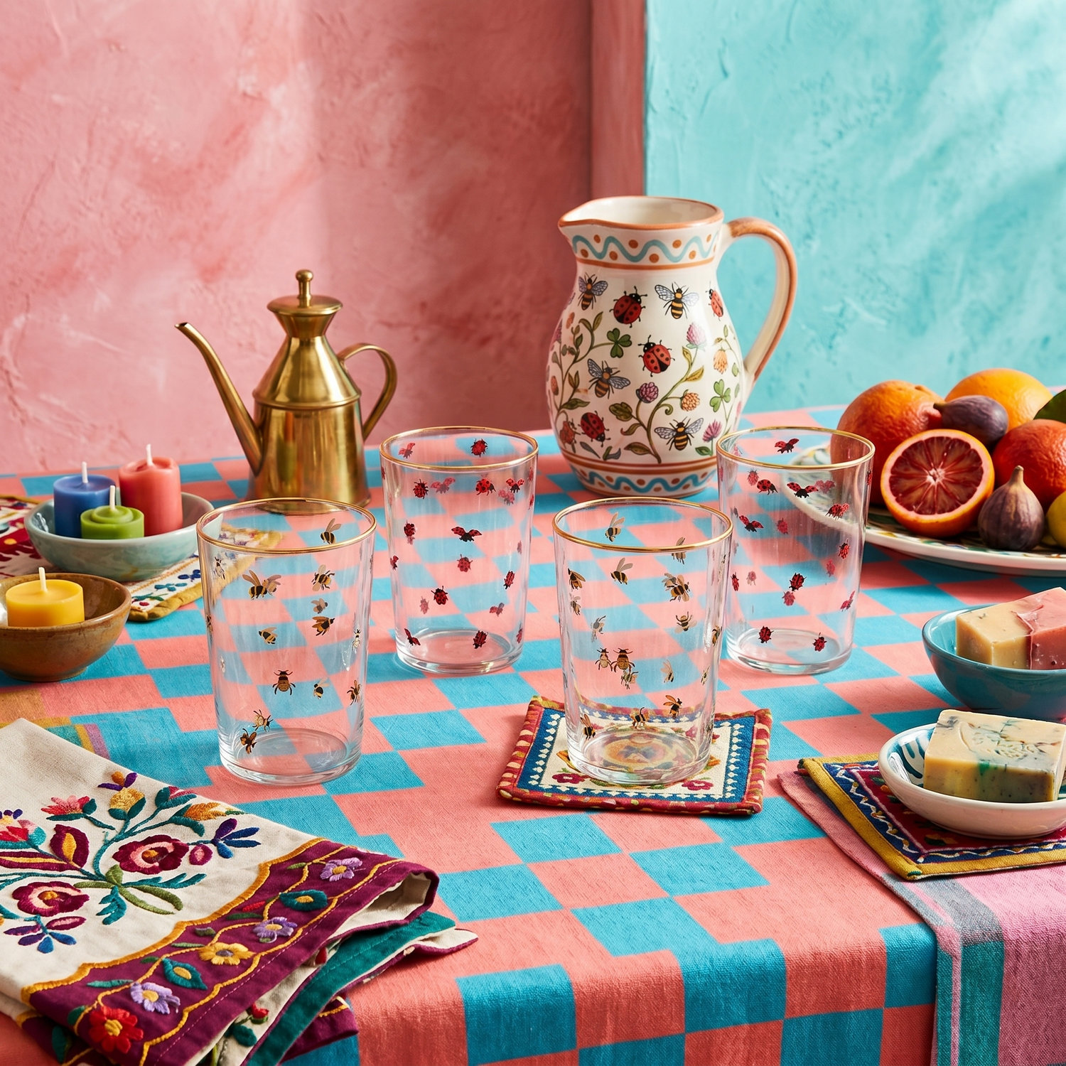 Set pahare, Hermia, 666HAC2112, Sticla, Auriu / Transparent