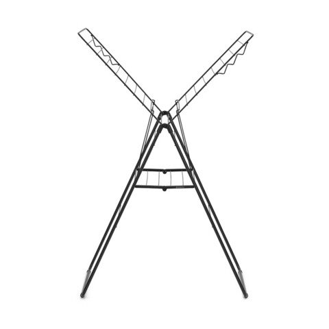 Uscator de rufe, Brabantia, Hangon Matt, 20 m capacitate de uscare, otel, negru mat