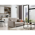 Canapea extensibila 3 locuri, ELTAP, Laine, 155x105x75 cm, lemn/poliester, bej