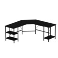 Birou, Minerva, Power L, 180x76x60 cm, PAL, Negru
