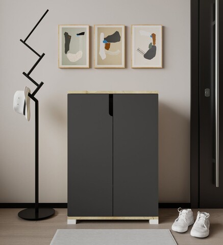 Pantofar, Hanah Home, Venedik, 60x97x34 cm, PAL, Stejar safir / Antracit