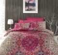 Lenjerie de pat dubla, 6 piese, 240x260 cm, 100% bumbac satinat, Cotton Box, Tugba