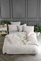 Lenjerie de pat pentru o persoana, Yarn Dyed - Beige, Tabu Home, 70% bumbac/30% poliester 