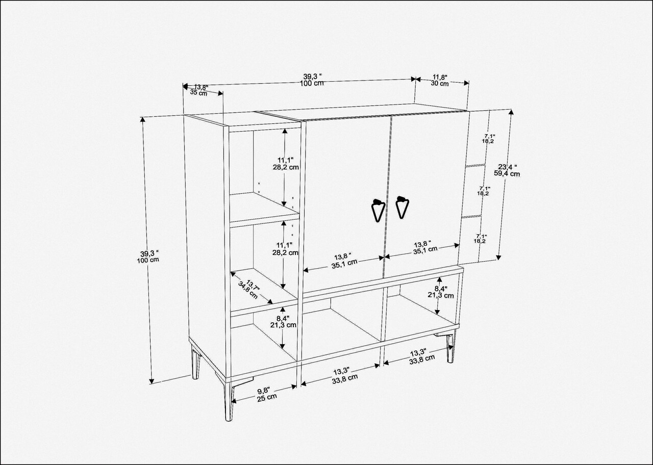 Consola, Retricy, Platin, 100x35x100 cm, PAL, Alb / Cordoba
