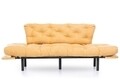 Canapea extensibila Nitta Triple, Futon, 3 locuri, 225x70 cm, metal, mustar