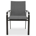 Set 2 scaune suprapozabile, Kihzie, L.68 l.63 H.91.5, otel, gri