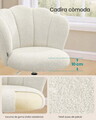 Scaun de birou Petal, Songmics, 64x64x79-89 cm, teddy fleece, crem