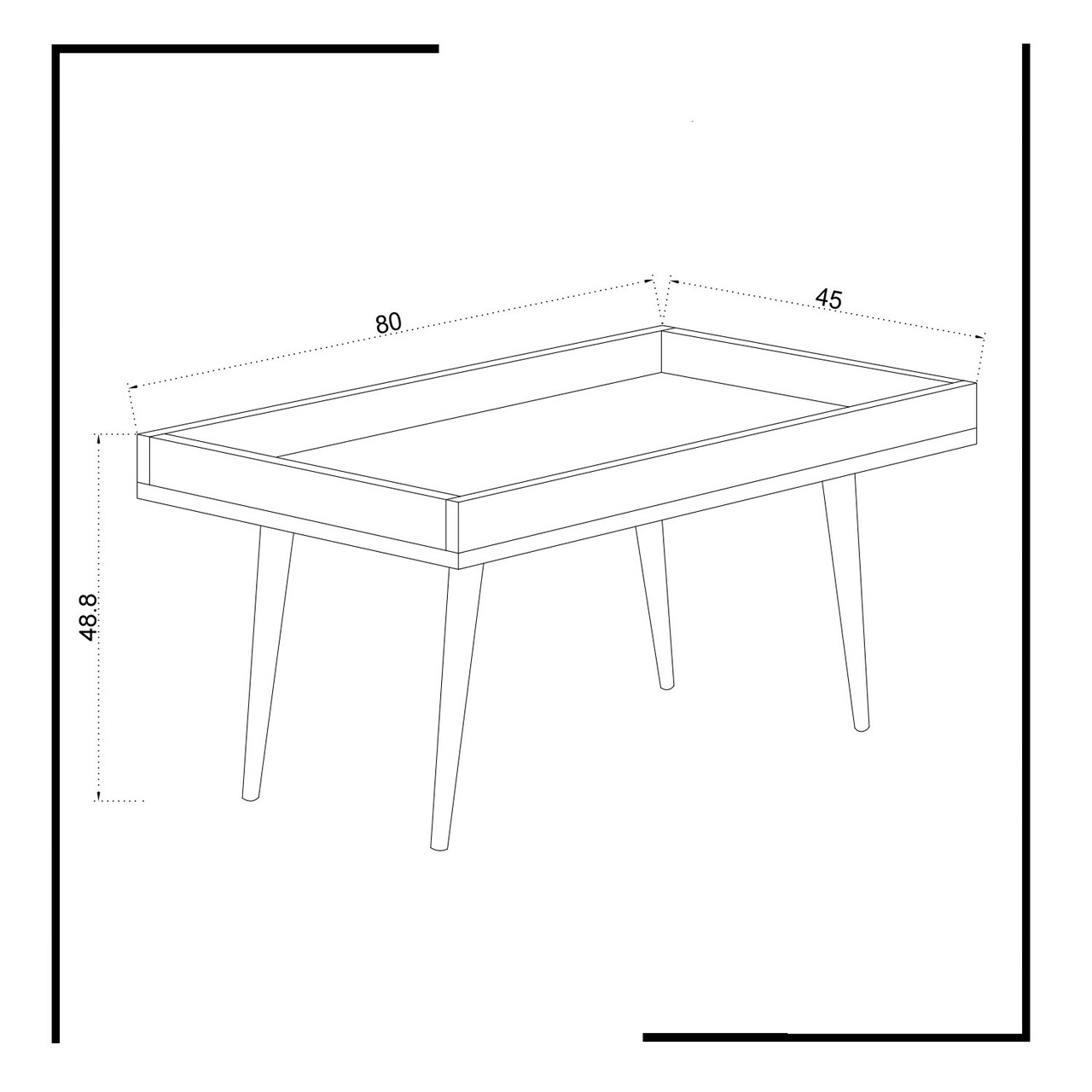 Masuta de cafea, Mod Design, Cross, 80x48.8x45 cm, Alb