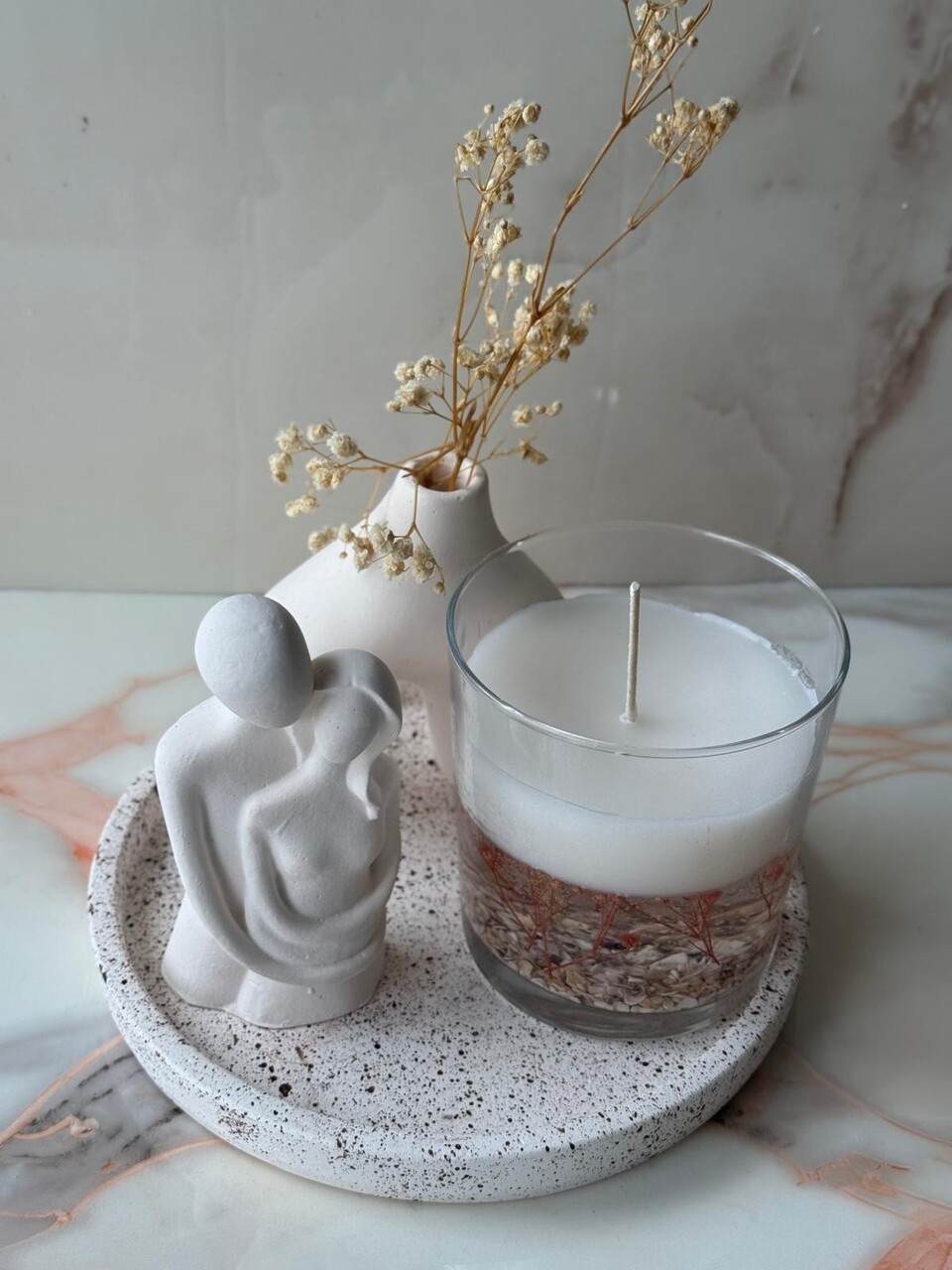 Set de lumanari, Glamour Candle 31ST, Beton, Alb - view 2