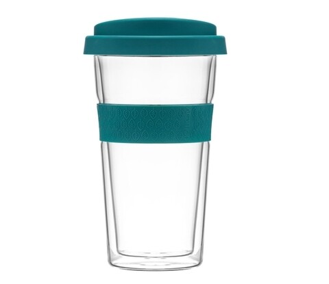 Cana termica cu banda silicon bizet, ambition, 400 ml, smarald