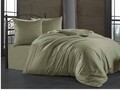 Lenjerie de pat dubla Light Green, Majoli Home Collection, 4 piese, 240x260 cm, bumbac satinat, kaki