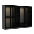 Dulap pentru haine, Minerva, Kale, 270x210x52 cm, PAL, Antracit / Negru