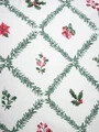 Lenjerie de pat King Size, Tinsele, Homla, 200x220 cm, 3 piese, microfibra din poliester, alb/verde