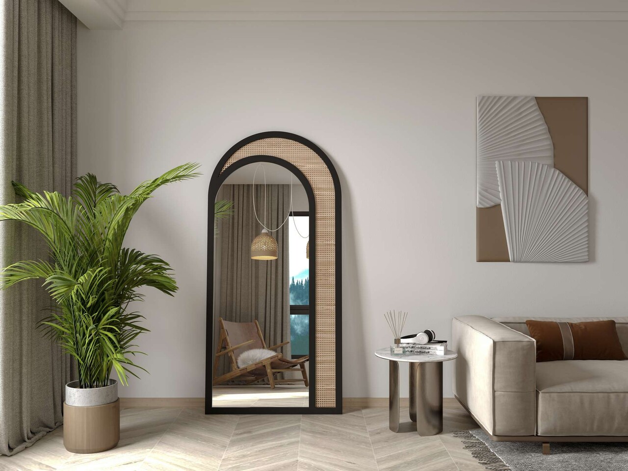 Oglinda Cheval Hanah Home Rafza 80x170 cm MDF  Negru