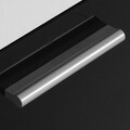 Mobilier living cu LED, 4 piese, Pamela, 284 x 40 x 195 cm, PAL/sticla, alb/negru