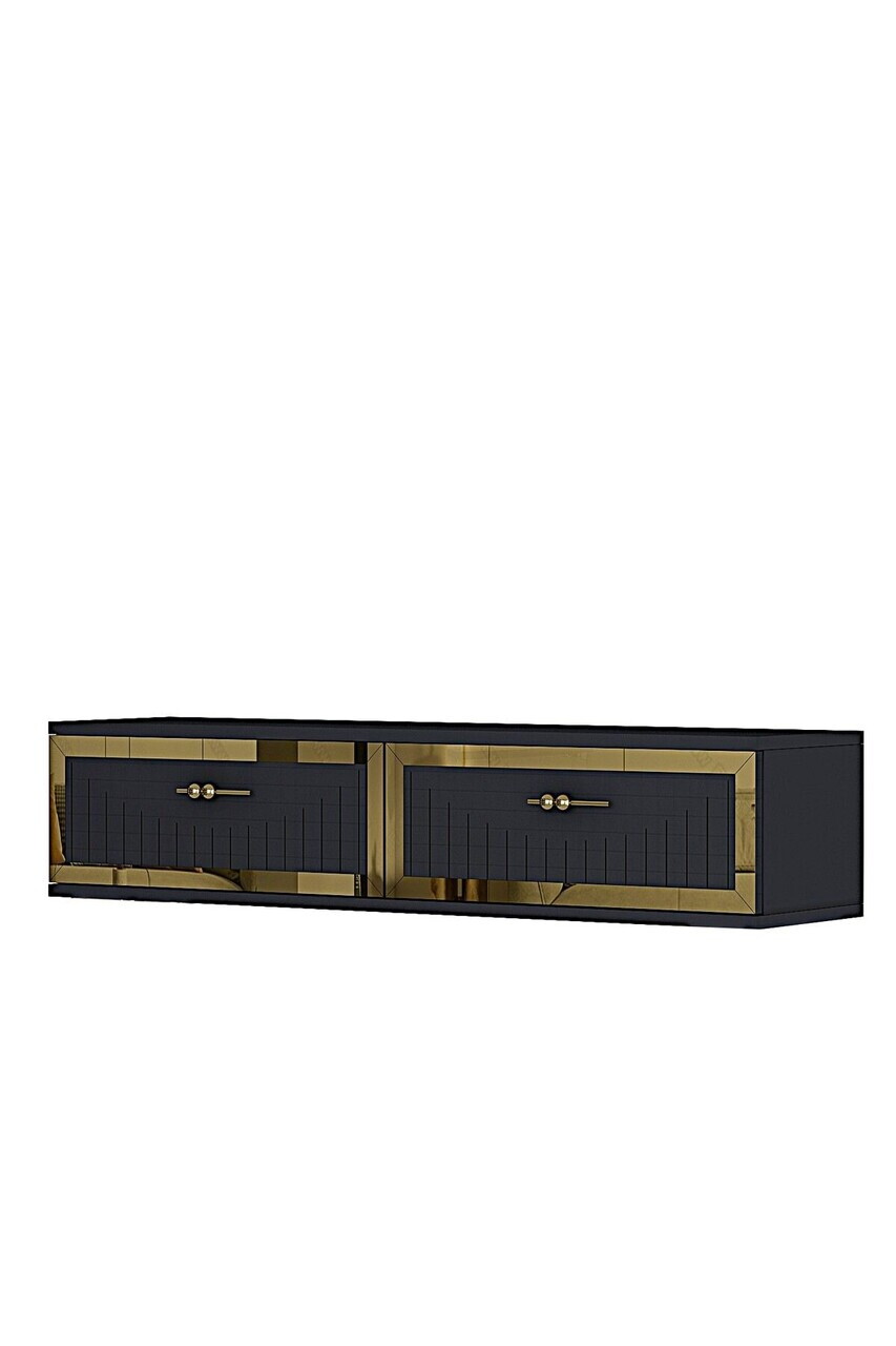 Dulap, Hanah Home, Tuna 120, 120x25.5x29.6 cm, Antracit / Aur — imaginea 5
