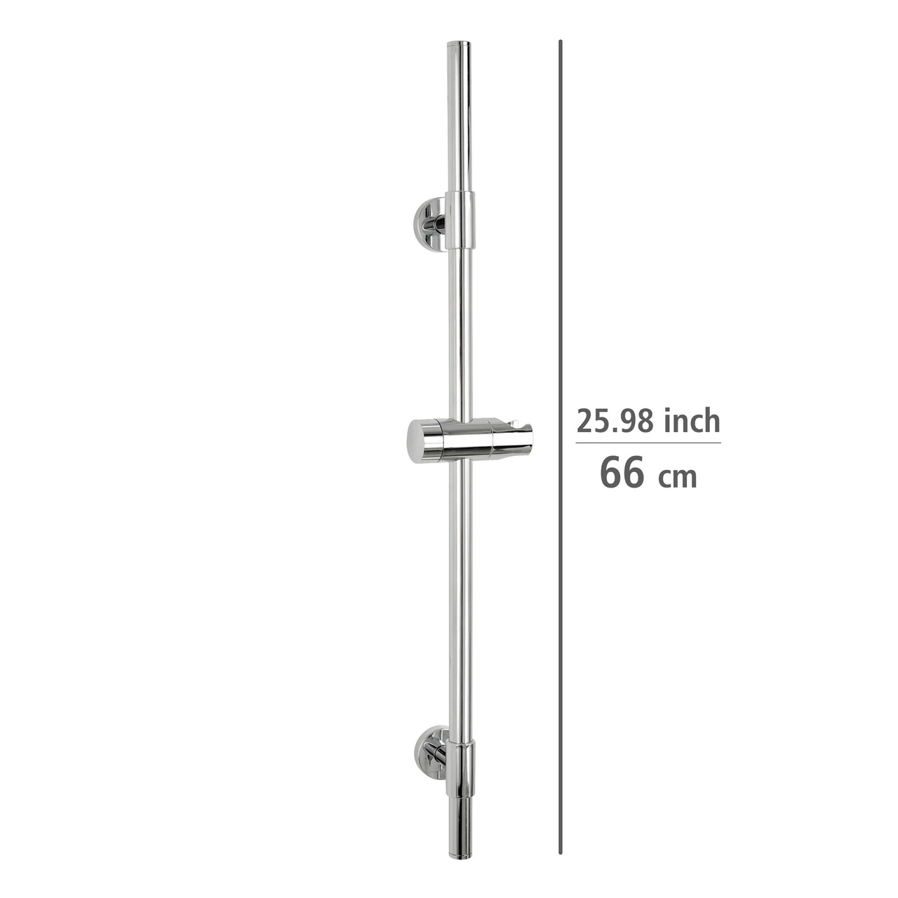Bara cu suport pentru dus, Wenko, Basic, 66 cm, inox, gri - 1 | YEO