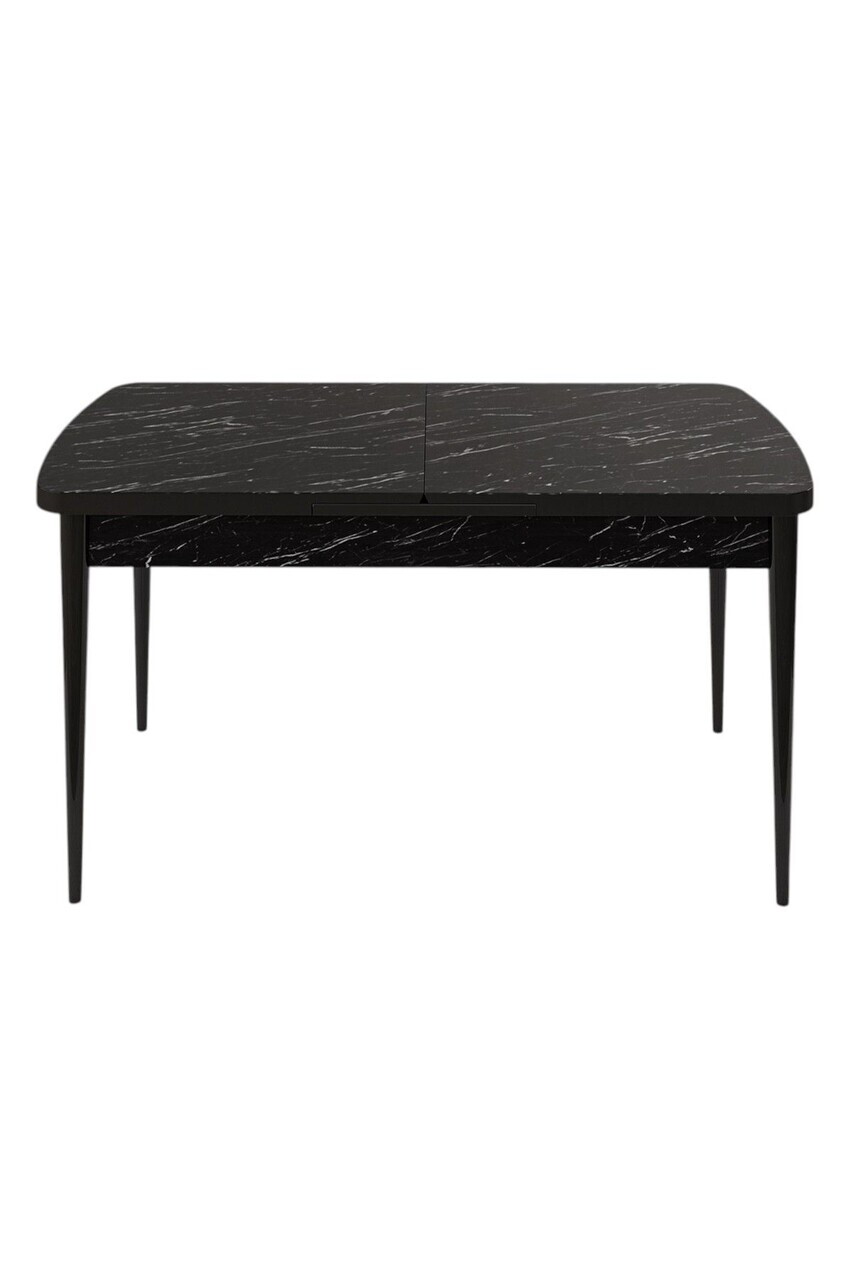 Masa extensibila, Hanah Home, Elf, 80x78x132 cm, Model de marmură neagră / Negru — imaginea 2