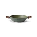 Tigaie Wok pentru inductie TVS Natura antiaderenta, cu manere din bachelita, 32 cm Ø